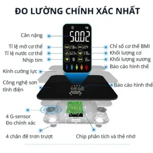 Cân Điện Tử MK370 Đo Chỉ Số Cơ Thể Không Cần App